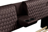 Galaxy Home Zoya Smart Multifunctional Queen Size Bed Made w/ Wood In Brown