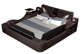 Galaxy Home Zoya Smart Multifunctional Queen Size Bed Made w/ Wood In Brown