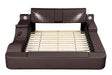 Galaxy Home Zoya Smart Multifunctional Queen Size Bed Made w/ Wood In Brown image