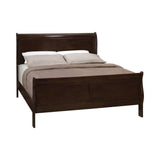 Louis Philippe Eastern King & Queen Panel Sleigh Bed Cappuccino