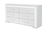Naomi Silver Marble Dresser with LED