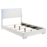 Felicity Full & Twin Panel Bed with LED Lighting Glossy White