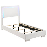 Felicity Full & Twin Panel Bed with LED Lighting Glossy White