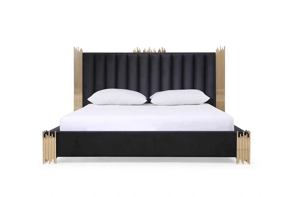 Token Modern Black & Gold 4-Piece Bedroom Set