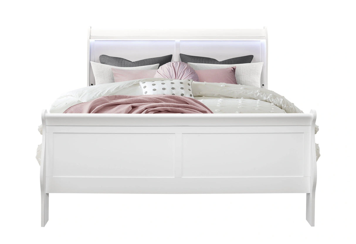 Charlie Bed with LED, Dresser, Mirror, Nightstand