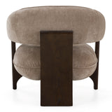 Kirby - Modern Tan Fabric + Brown Oak Accent Chair