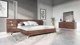 Brooklyn - Italian Modern Walnut Bed + Nightstands Set