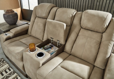 Next-Gen DuraPella Power Reclining Loveseat with Console - galleria furniture outlet