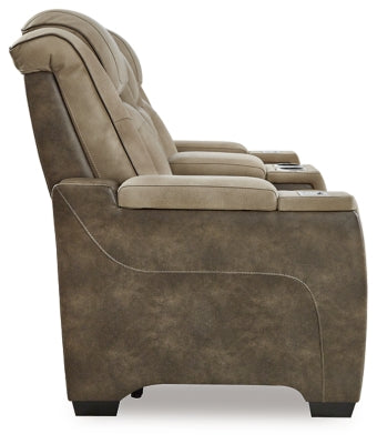 Next-Gen DuraPella Power Reclining Loveseat with Console - galleria furniture outlet