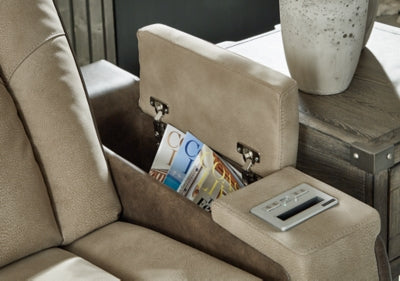 Next-Gen DuraPella Power Reclining Loveseat with Console - galleria furniture outlet