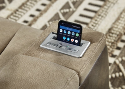 Next-Gen DuraPella Power Reclining Loveseat with Console - galleria furniture outlet