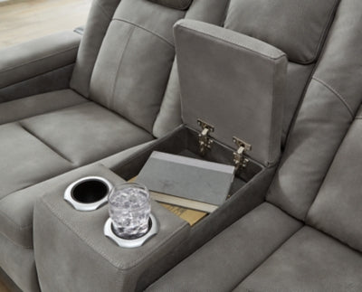 Next-Gen DuraPella Power Reclining Loveseat with Console - galleria furniture outlet