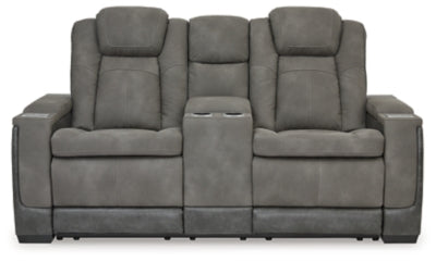 Next-Gen DuraPella Power Reclining Loveseat with Console - galleria furniture outlet