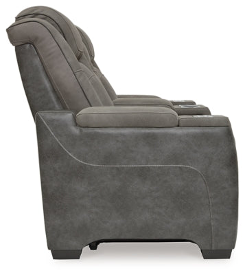 Next-Gen DuraPella Power Reclining Loveseat with Console - galleria furniture outlet