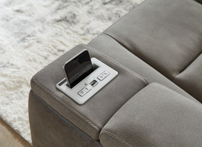 Next-Gen DuraPella Power Reclining Loveseat with Console - galleria furniture outlet
