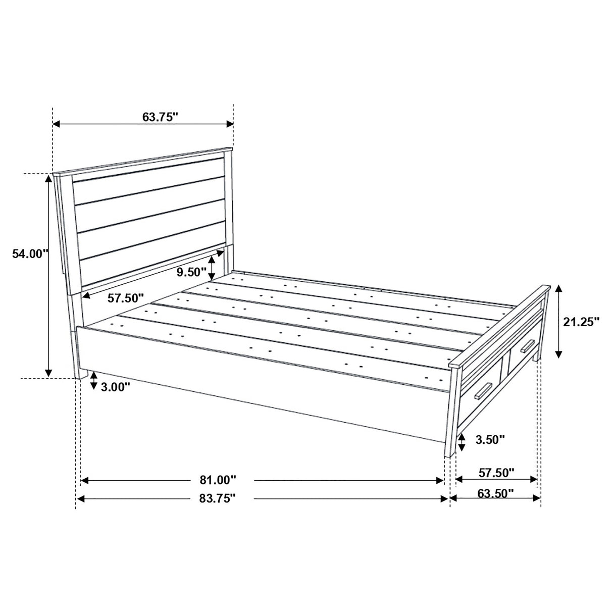 Woodmont Panel Platform Storage Bed