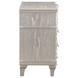 Evangeline 3-drawer Nightstand Silver Oak