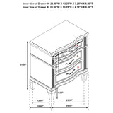 Evangeline 3-drawer Nightstand Silver Oak