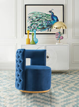 Theo Navy Velvet Accent Chair