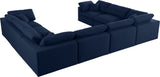 Serene Navy Linen Fabric Deluxe Cloud Modular Sectional
