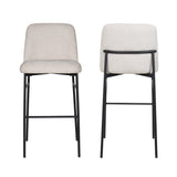 Erik Bar Chair W/ Black Metal Frame- Beige (2 Per Carton)