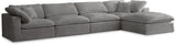 Cozy Grey Velvet Cloud Modular Sectional