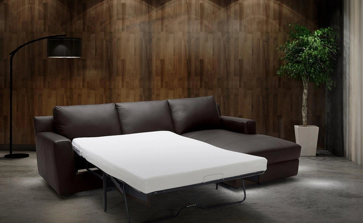 J&M Furniture Taylor in Right Hand Facing Chaise Sectional with Sleeper in Brown