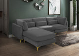 Julia Grey Velvet Modular Sectional (4 Boxes)