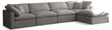 Plush Grey Velvet Standard Cloud Modular Sectional