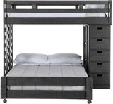 Elements International Cali Kids Twin Loft Bookcase Bed in Sleek Gray image