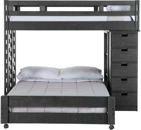 Elements International Cali Kids Twin Loft Bookcase Bed in Sleek Gray image