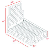 Sedona Cream Velvet Queen Bed