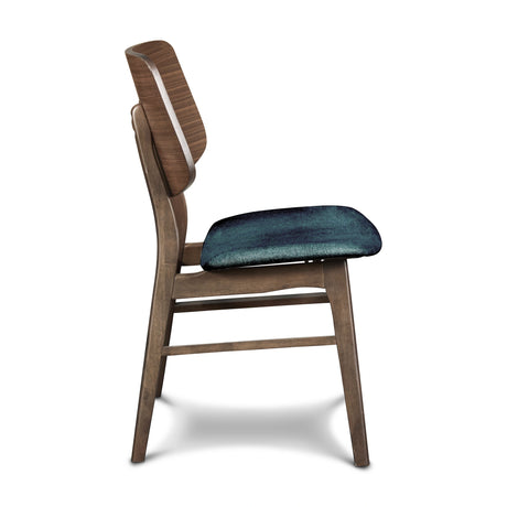 Oscar Chair With Forest Green Cushion-Walnut