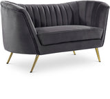 Margo Grey Velvet Loveseat