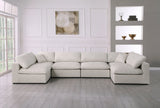 Serene Cream Linen Fabric Deluxe Cloud Modular Sectional