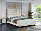 Elly Cream Velvet Full Bed