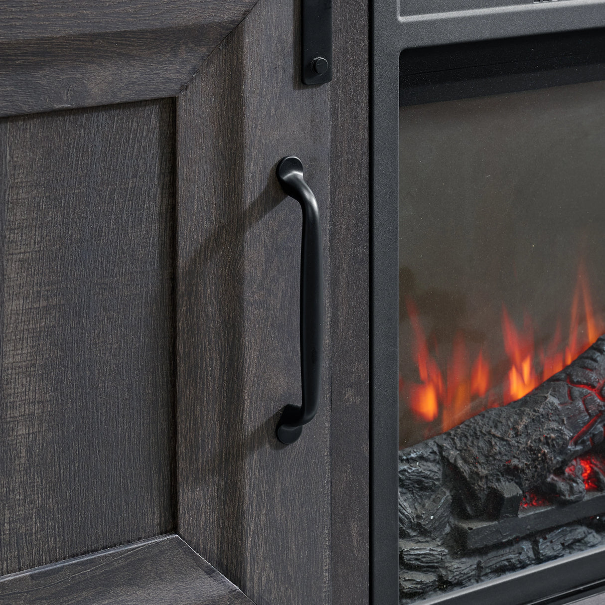 Macau Console with 23"" Fireplace Insert in Grey