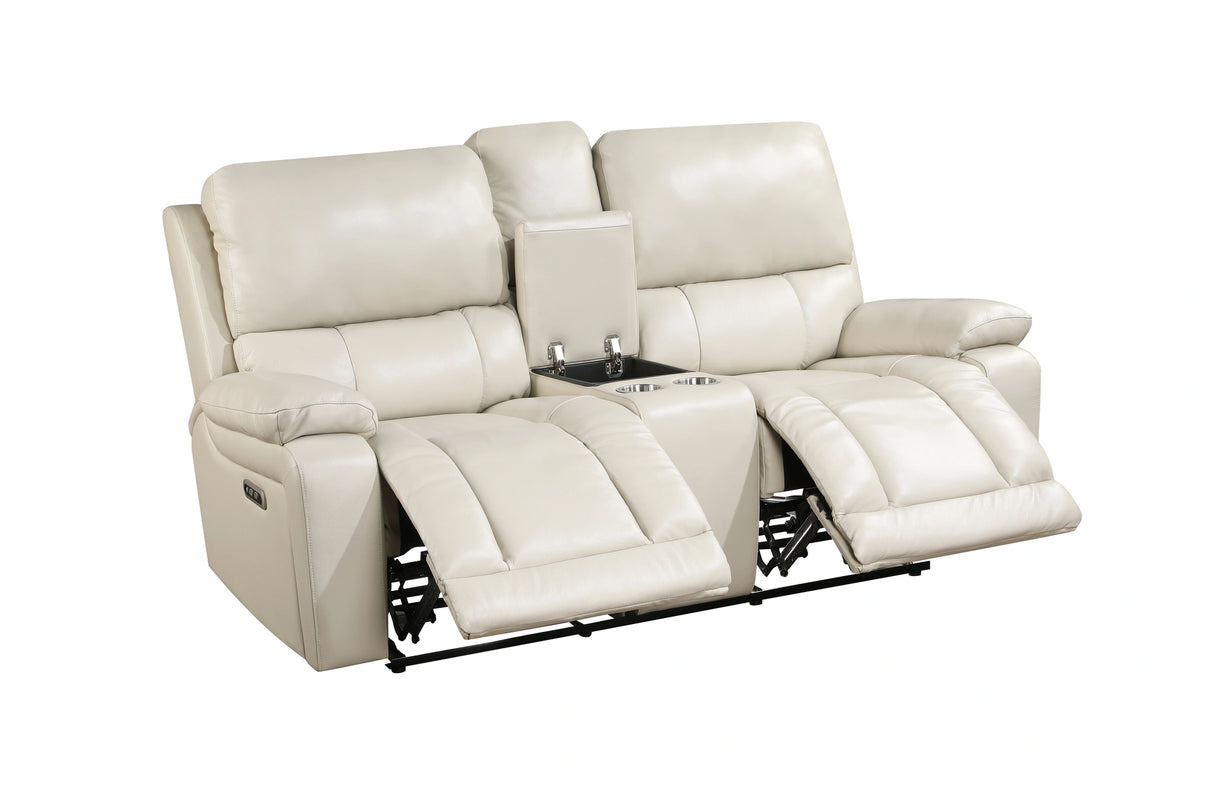 CICERO CONSOLE LOVESEAT W/ PWR FR & HR-CREAM