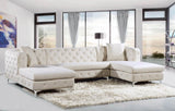 Gail Cream Velvet 3pc. Sectional