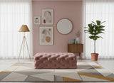 Casey Pink Velvet Ottoman/Bench