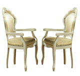 ESF Furniture Leonardo Arm Chair in Ivory (Set of 2)