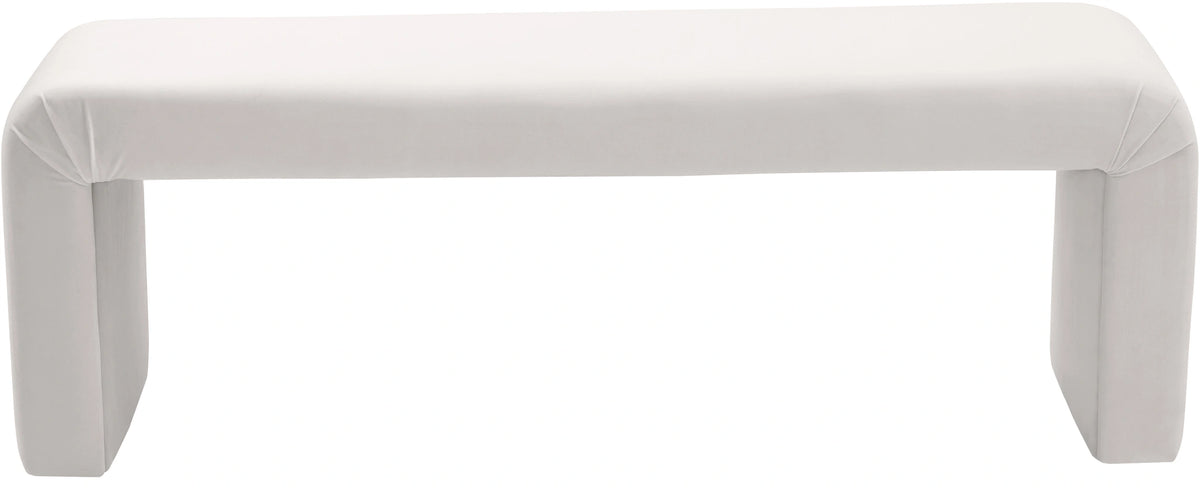 Minimalist Cream Velvet Bench