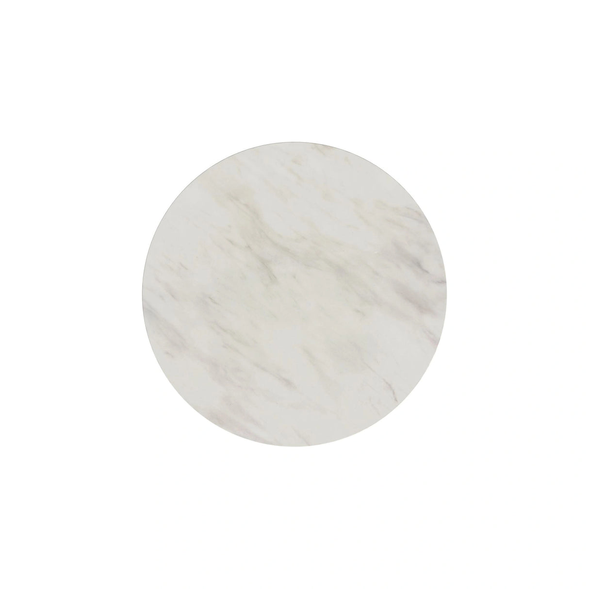 Sylvie Round End Table with White Faux Marble Top and Base
