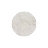 Sylvie Round End Table with White Faux Marble Top and Base