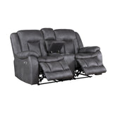 Morello Console Loveseat W/Pwr Fr-Gray