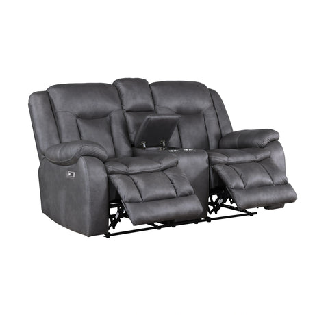 Morello Console Loveseat W/Pwr Fr-Gray