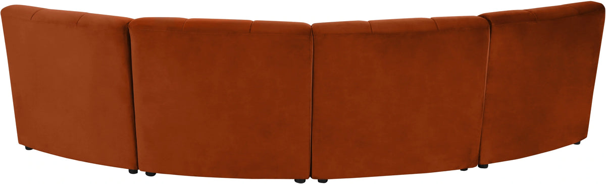 Limitless Cognac Velvet 4pc. Modular Sectional