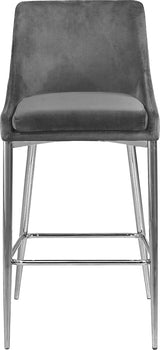 Karina Grey Velvet Stool
