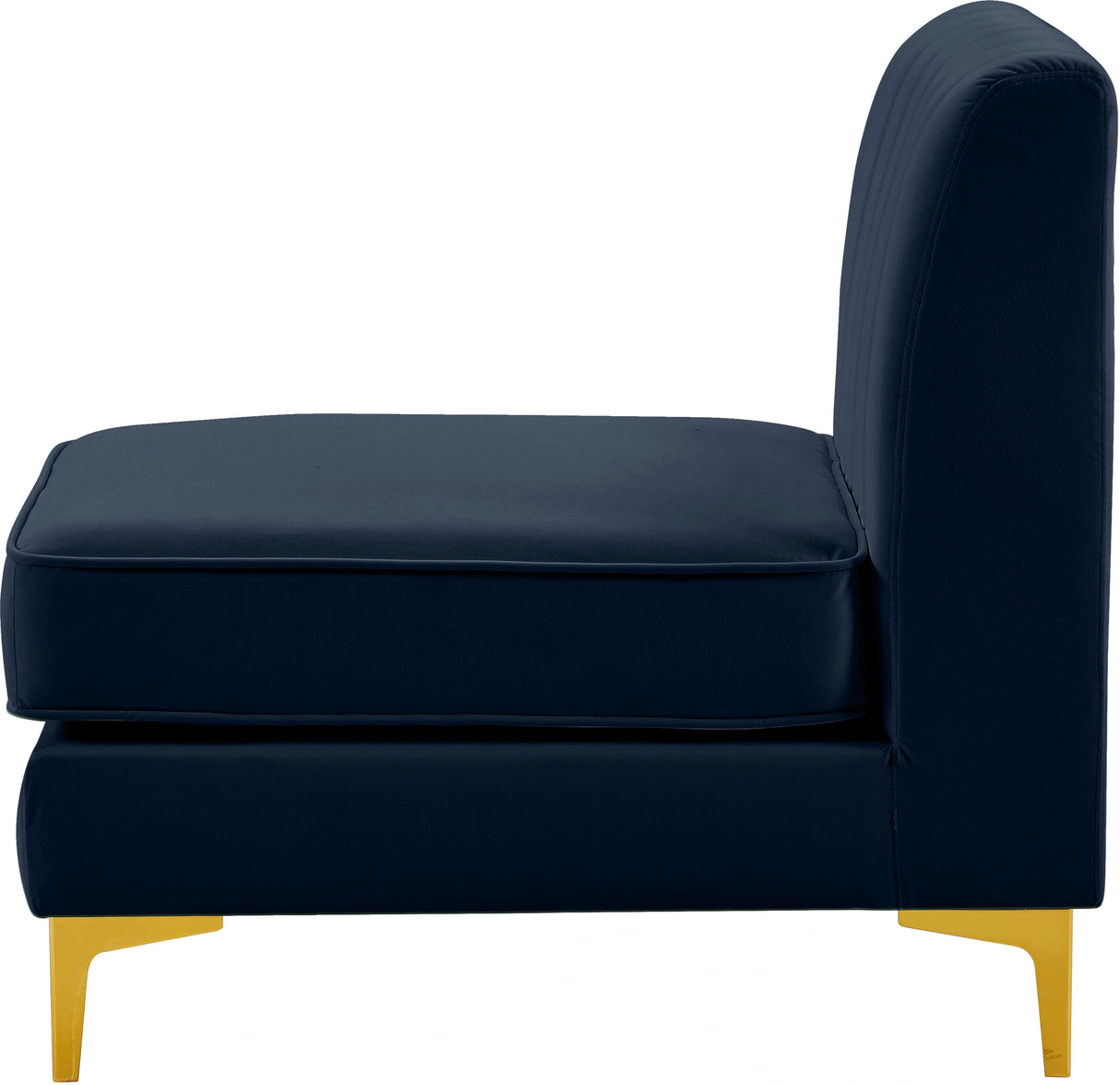 Alina Navy Velvet Armless Chair