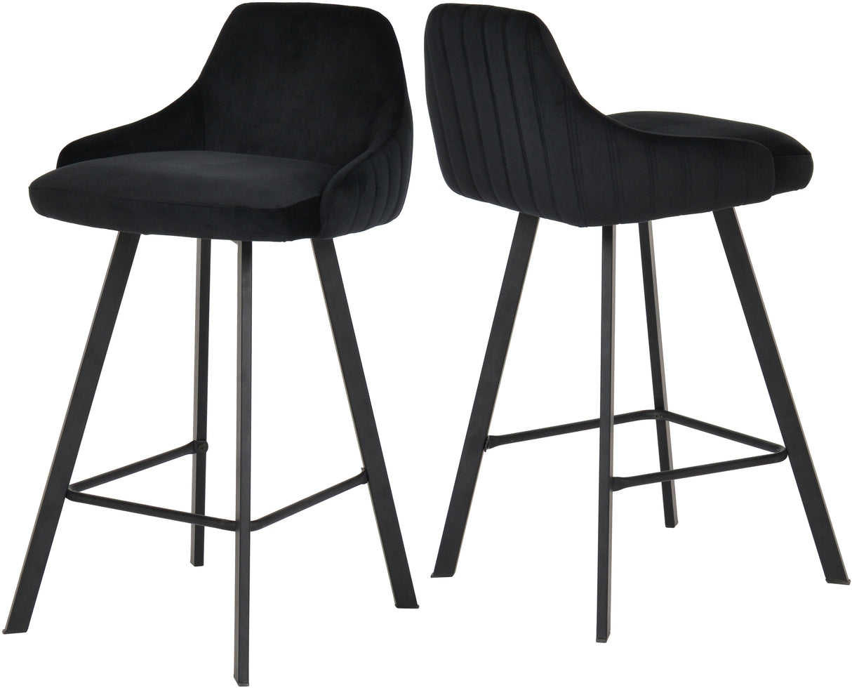 Viviene Black Velvet Stool